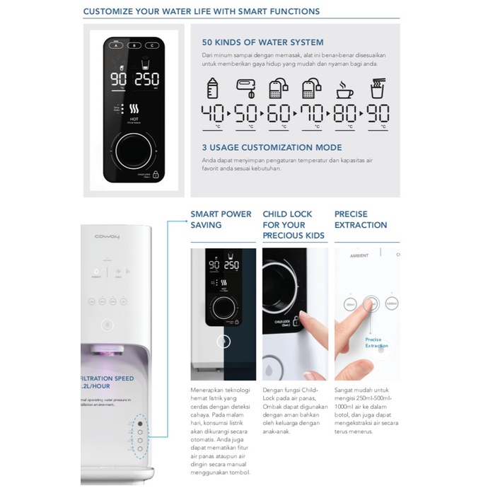 Coway Water Purifier Ombak Dispenser RO Pemurni Air Paket 36