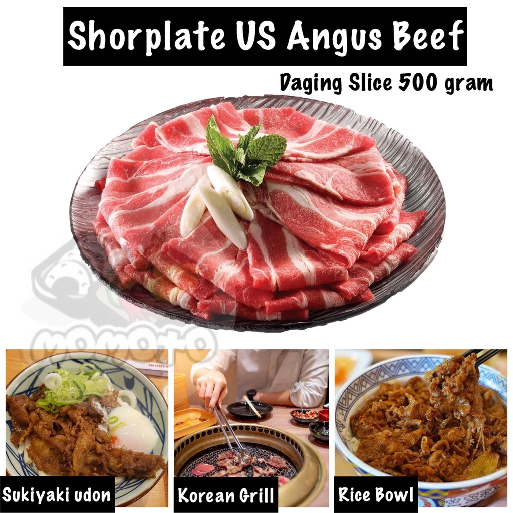 Best Seller Daging Sapi Slice / Shortplate US Angus Beef Vakum 500 gr Daging Yoshin*ya