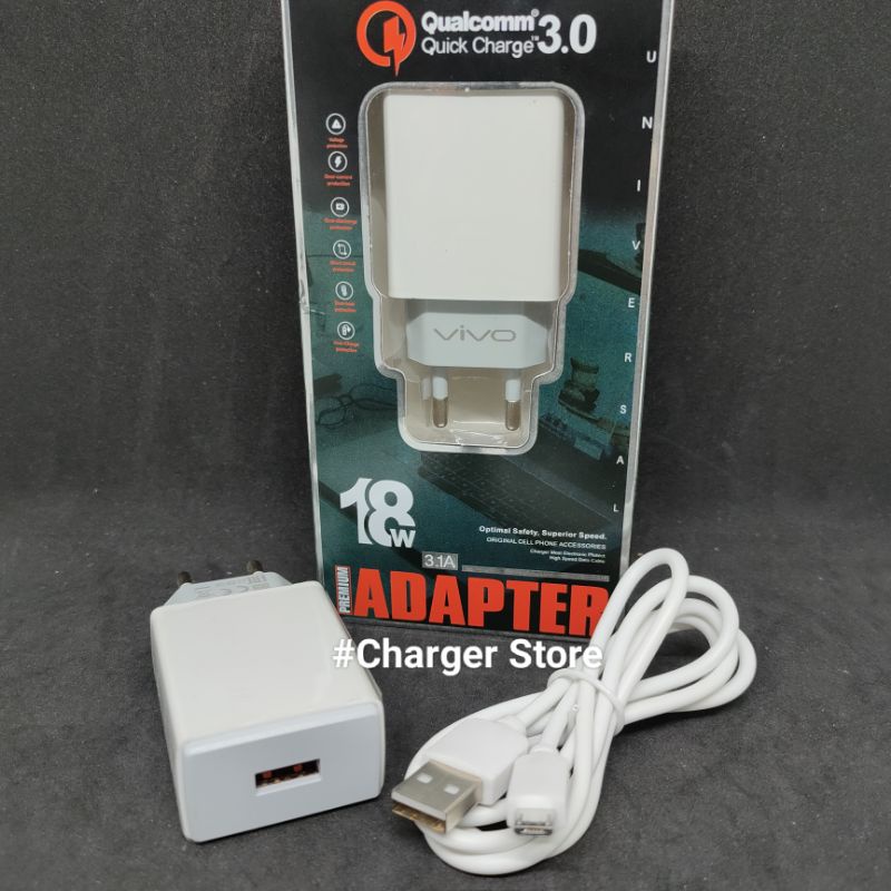 Charger Vivo 18W Fast Charging 5V 3.1A ORI Micro USB