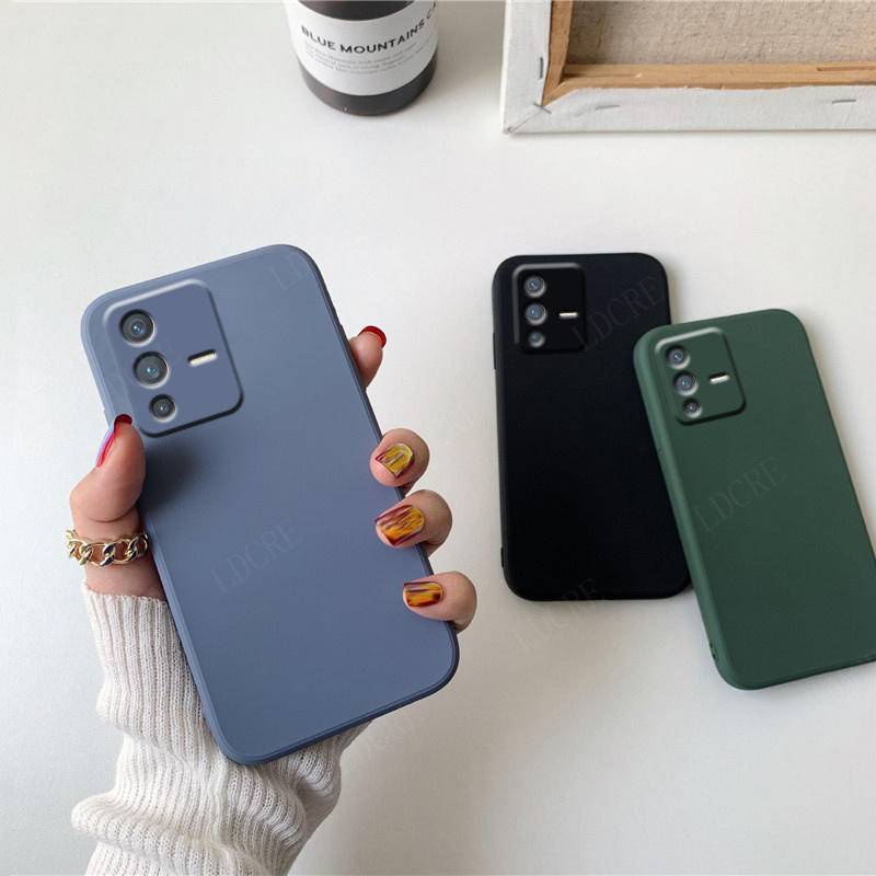 Untuk Vivo V23 Pro 5G Case Mewah Silikon Cair Shockproof Full Soft Cover