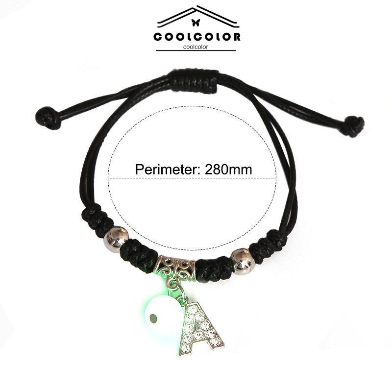COD❤️26 Huruf Inggris Gelang Bercahaya Gelang Tenun Pasangan Persahabatan Hadiah Perhiasan Persahabatan- cl
