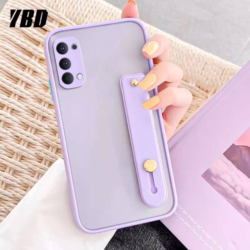 Case Oppo Reno 5 Aero Matte Colour STRAP Grip Wrist Stand Frosted