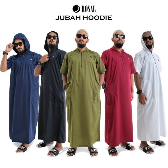 Jubah Hoodie Gamis Pria Gamis Hoodie Jubah Pria Lengan Pendek