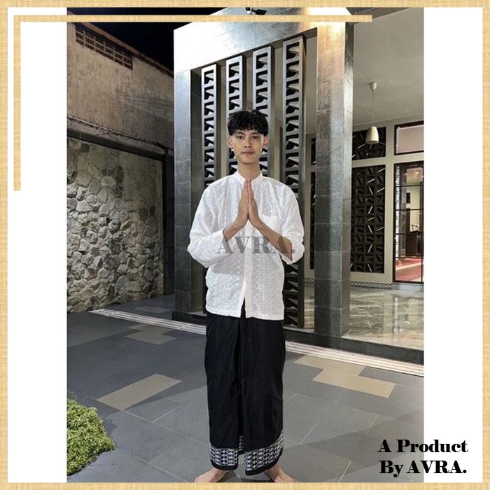 Sarung Pria Dewasa Hitam Polos Tenun Remaja Santri Motif Songket Bahan Adem Premium Unggul