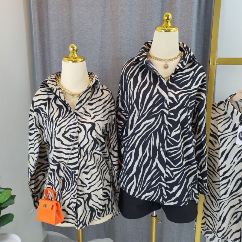 KEMEJA LALUNE ZEBRA COLORS 100% ORIGIBAL IMPORT BANGKOK