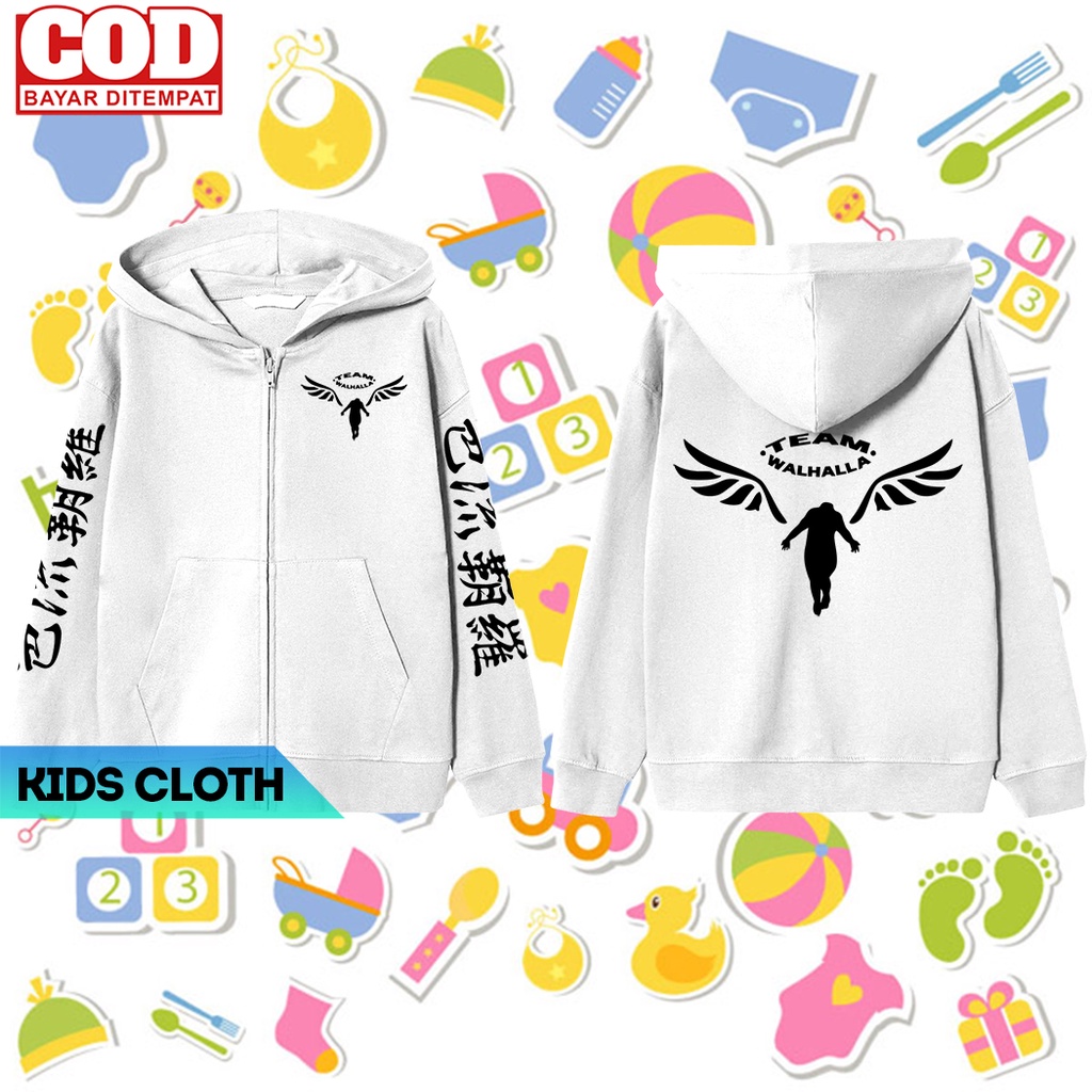 [BISA COD] Jaket Switer Hoodie Anak Laki Laki Perempuan Team Valhalla / Walhalla Anime Tokyo Revenge