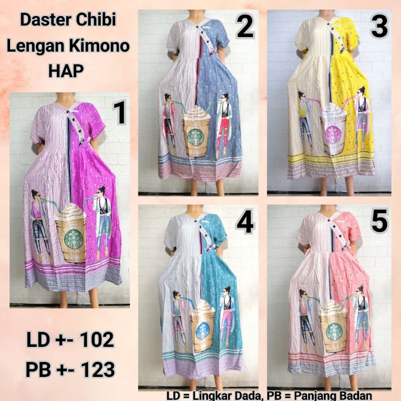 Daster Chibi Lengan Kimono HAP LD 100 Adem Busui Friendly STBG + TLOK