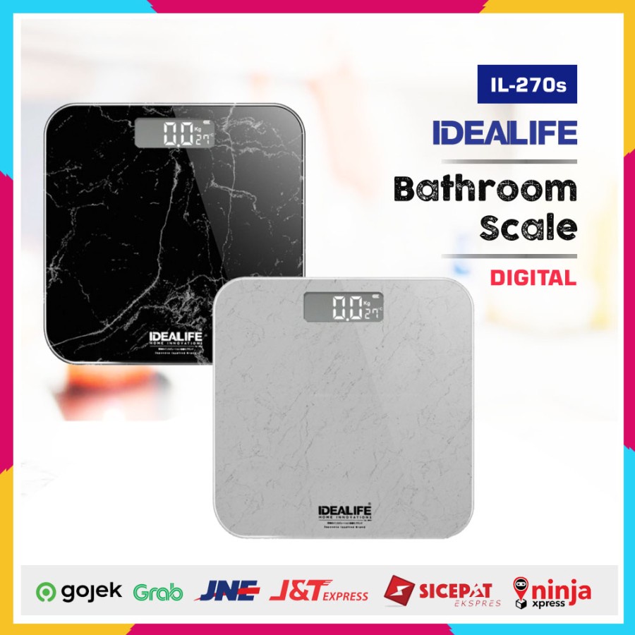 Timbangan Badan Digital Idealife IL-270S Alat Ukur Berat Bahan Kaca