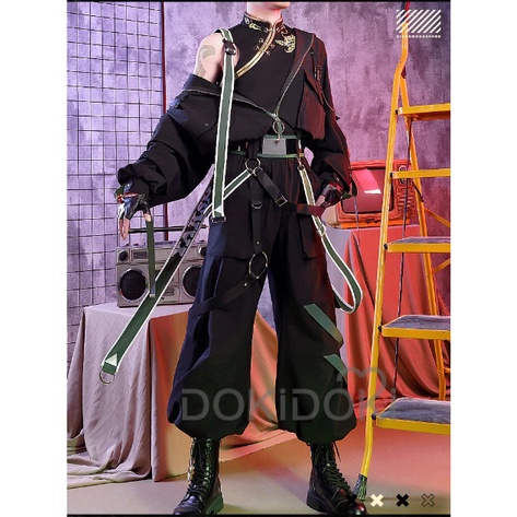 Game Genshin Impact Xiao Doujin Cosplay Costume Genshin Impact Xiao Doujin Black Suit Christmas