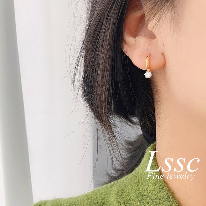 Anting Titanium Anti Karat Bola Keberuntungan Bunga Kupu Cantik Emas 18K Korea Terbaru 2022 Aksesoris Wanita