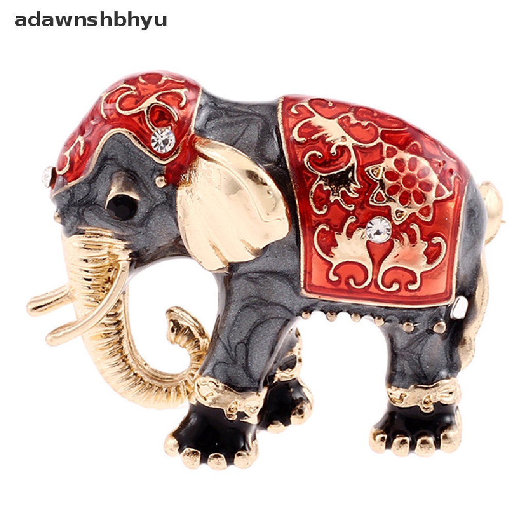 Adawnshbhyu Hewan Enamel Kristal Gajah Bros Pin Wanita Kostum Buket Pin Perhiasan ID