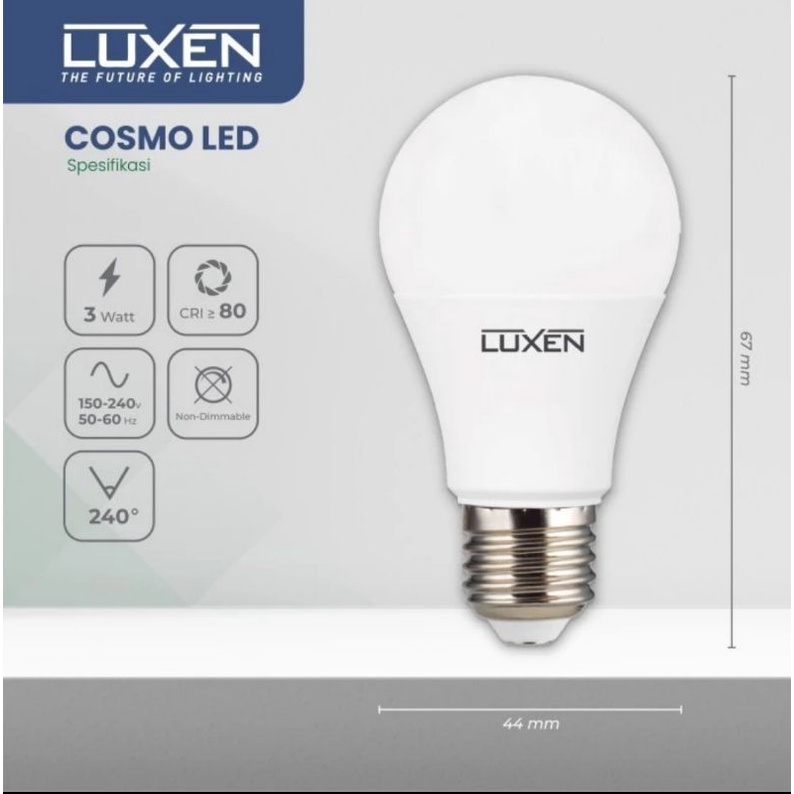 Lampu LED Bulb 3W E27 LUXEN COSMO bergaransi