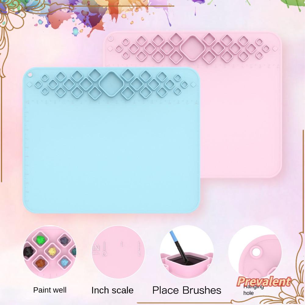 Preva Alas Lukis Silikon Tahan Lama Anti Lengket Watercoloring Stamping Creater Mat Alas Artis Dengan Cangkir Air Dan Tempat Cat