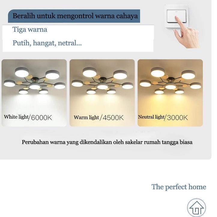 Paling Laris 3 Warna Lampu Gantung Minimalis LED Nordic Modern Minimalis Lampu Gantung Lampu Langit-