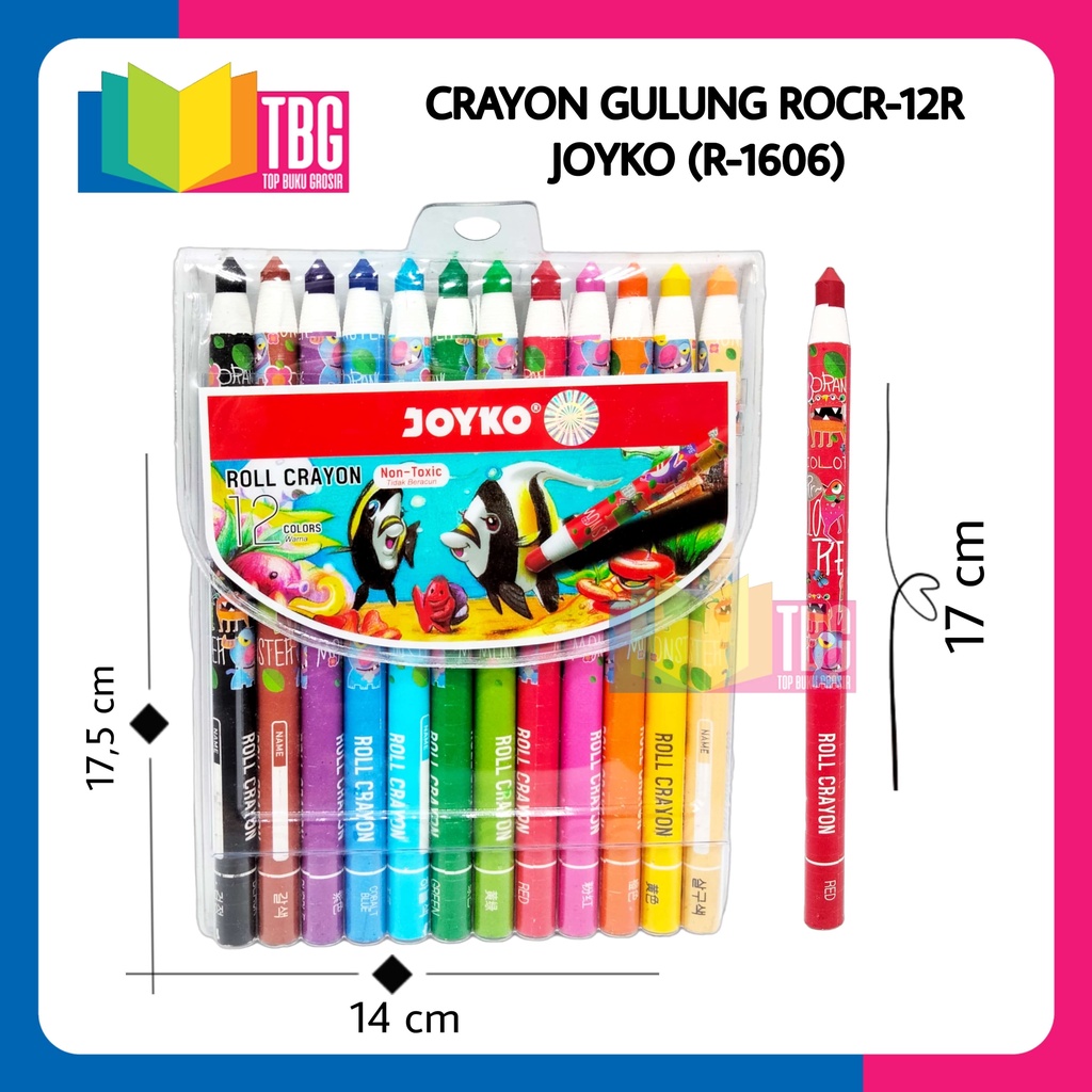 

1 SET (12 WARNA) CRAYON GULUNG ROCR-12R JOYKO / PAPER ROLL CRAYON ROCR-12R JOYKO / ALAT MEWARNAI (R-1606)