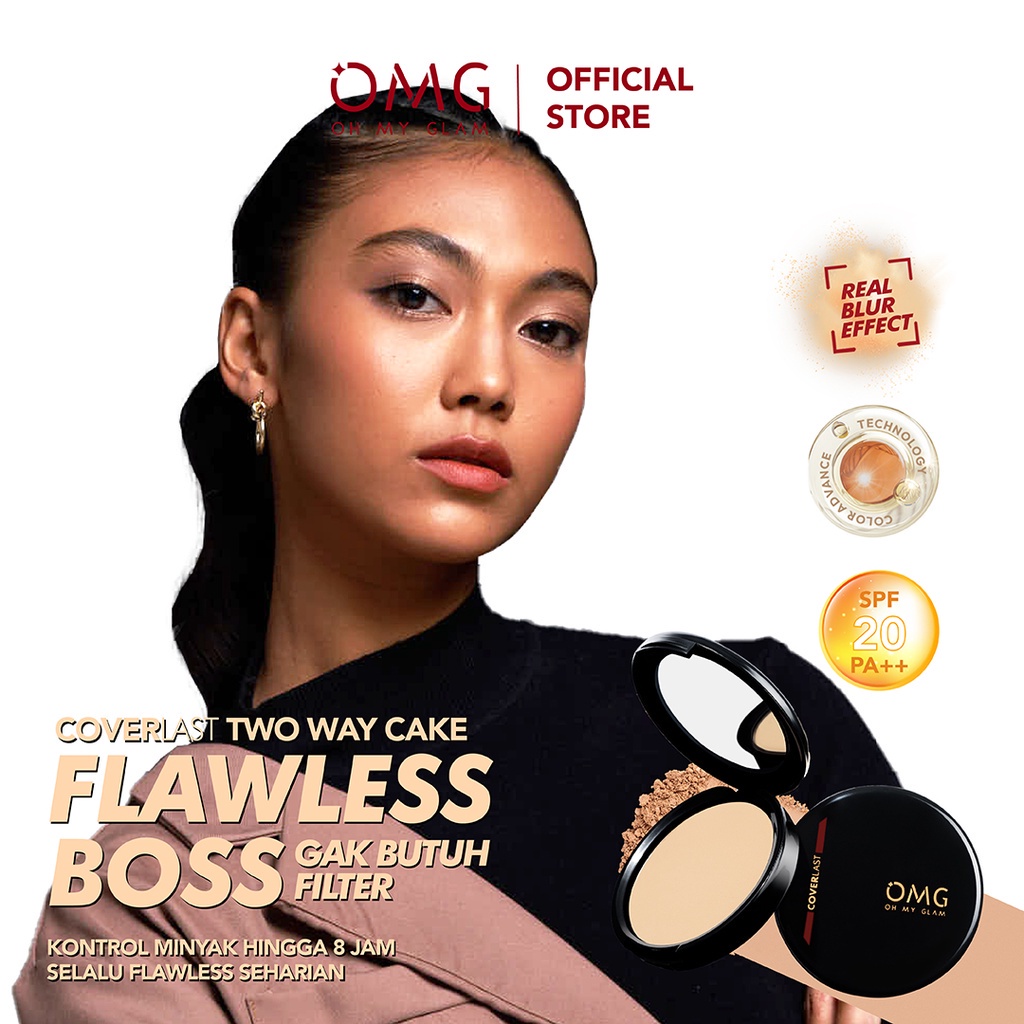 OMG Oh My Glam Coverlast Two Way Cake SPF20 PA+++ - Two Way Cake Bedak Padat Longlasting