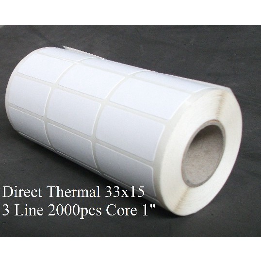 

Direct Thermal 33x15mm 3Line 2000pcs Gap 2mm Core 1 Inchi / MERK AV