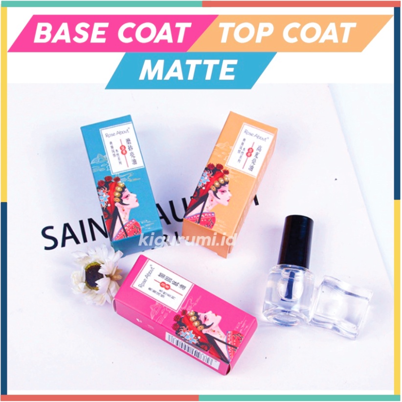 ROSE ABOUT 5 ml Top Coat Base Coat Matte Perawatan Kuku KU047