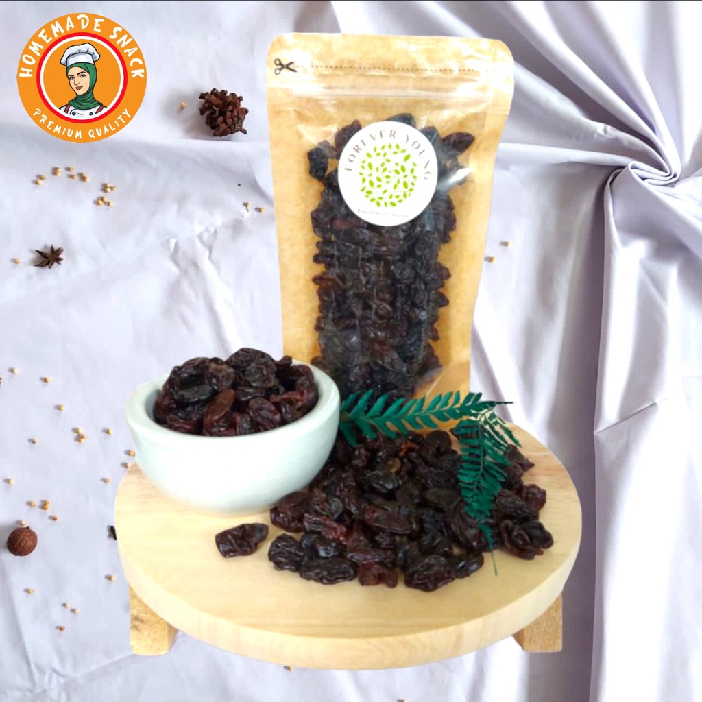 

Homemade Snack - Superfood Kismis Hitam Kering Kualitas Premium Black