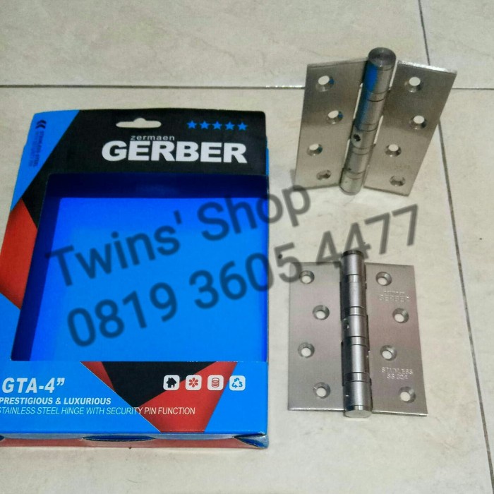 ENGSEL 4 INCH BAHAN STAINLESS TEBAL / ENGSEL PINTU GERBER