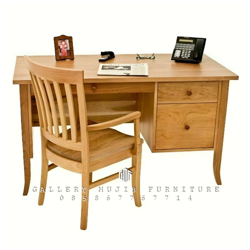 meja belajar minimalis modern kayu jati meja belajar plus kursi jati