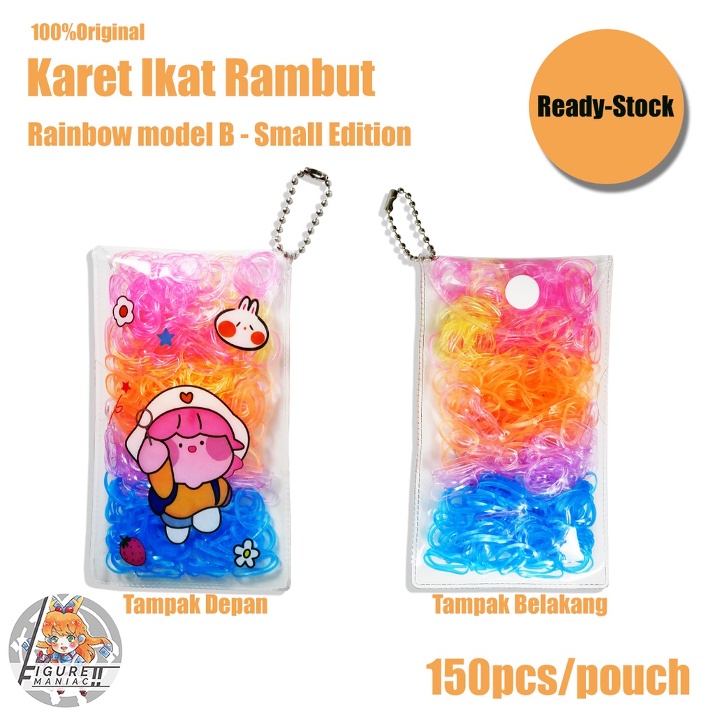 Aksesoris Rambut - Karet Jepang Pouch Rainbow Color Edition Premium Import Edition