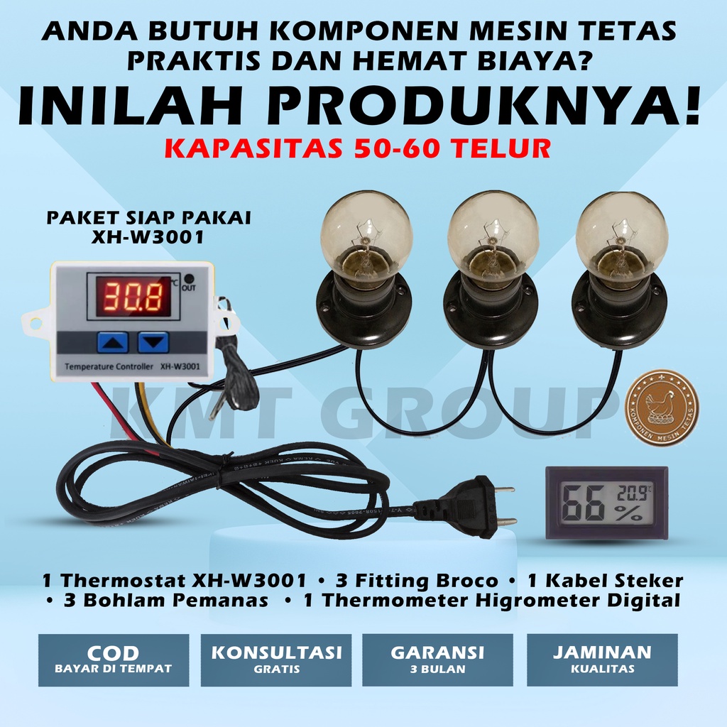 Paket Siap Pakai XH 3F THD Thermostat Termostat Pemanas Thermo-Hygrometer