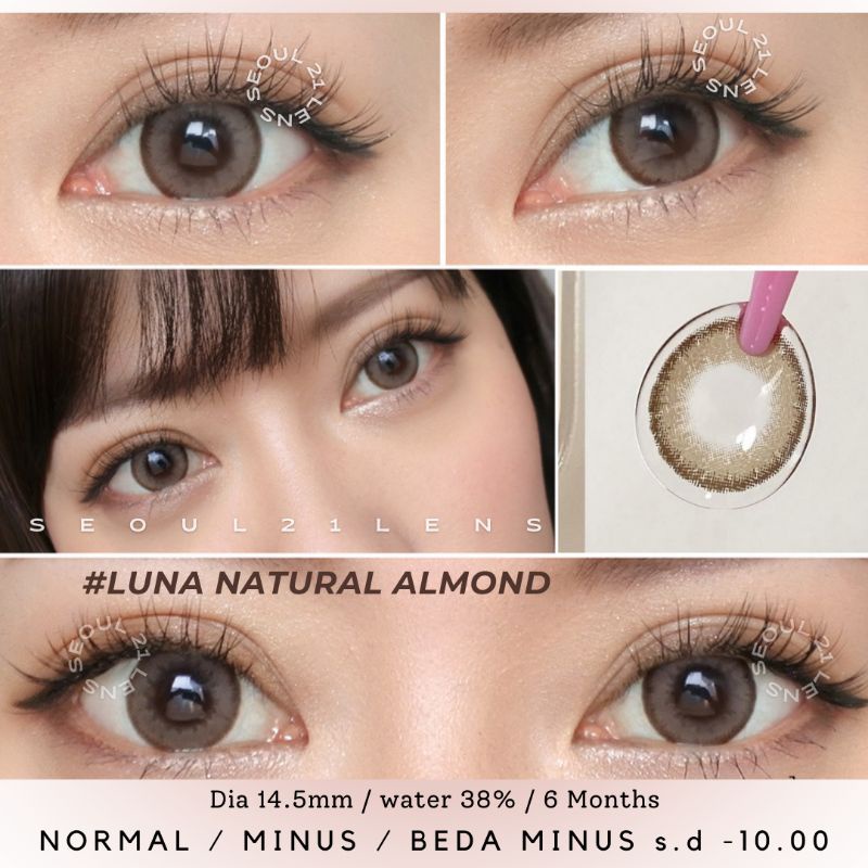 SOFTLENS EOS LUNA NATURAL ALMOND NORMAL MINUS s.d -10.00 Softlen KEMENKES