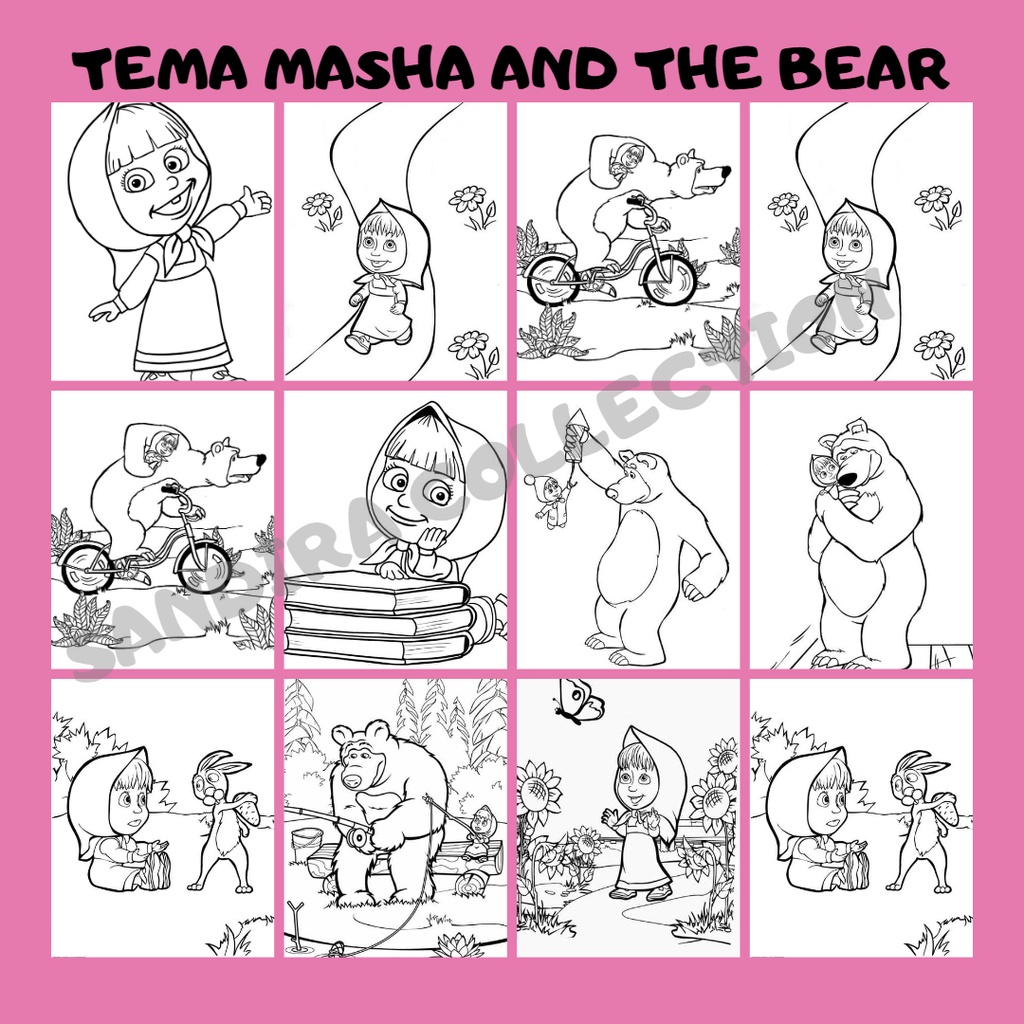 

SANDIRA - LEMBAR/GAMBAR MEWARNAI ANAK SERIES MASHA AND THE BEAR