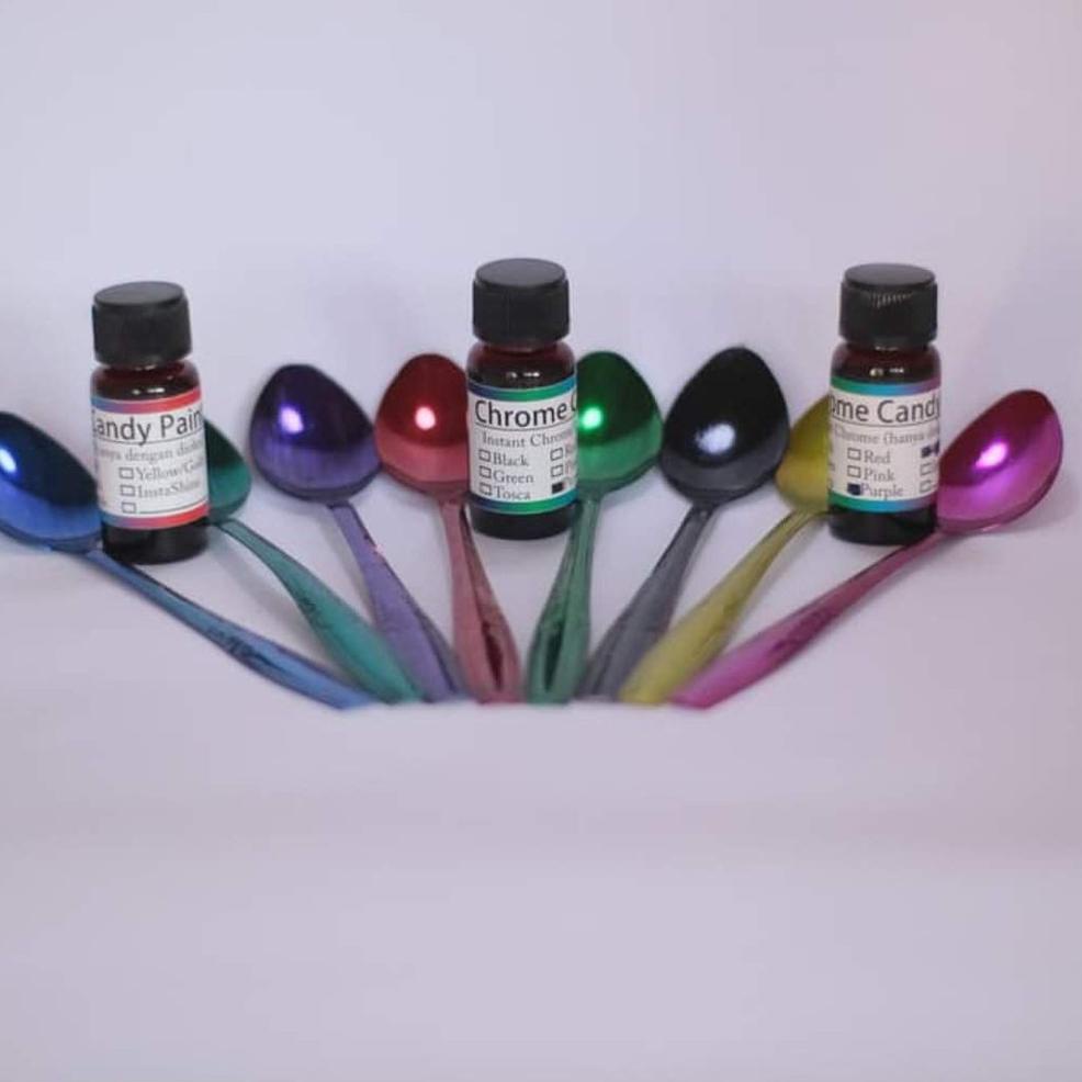 ➵ cat candy chrome pewarna logam れ