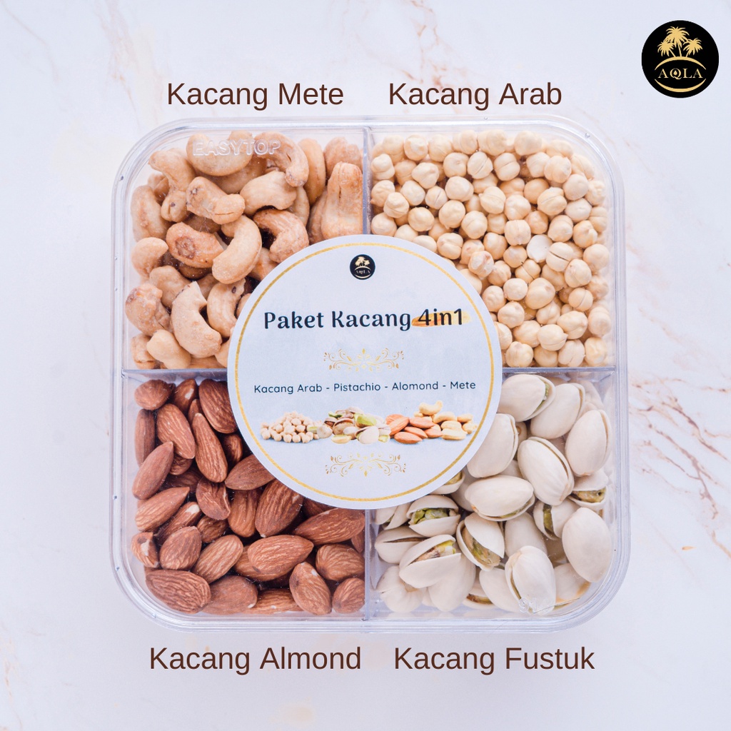 Kacang 4in1 / Cemilan Sehat Saudi / Kacang Arab Kacang Almond Kacang Mete Kacang Fustuk