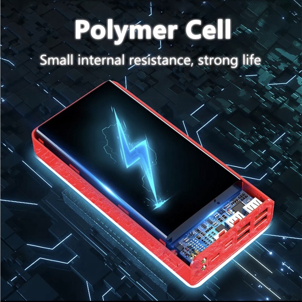 【COD】PowerBank 80000mAh Kapasitas Besar 4 USB Fast Charging Tampilan Digital LED Light Power Bank 50000mAh 20000mAh
