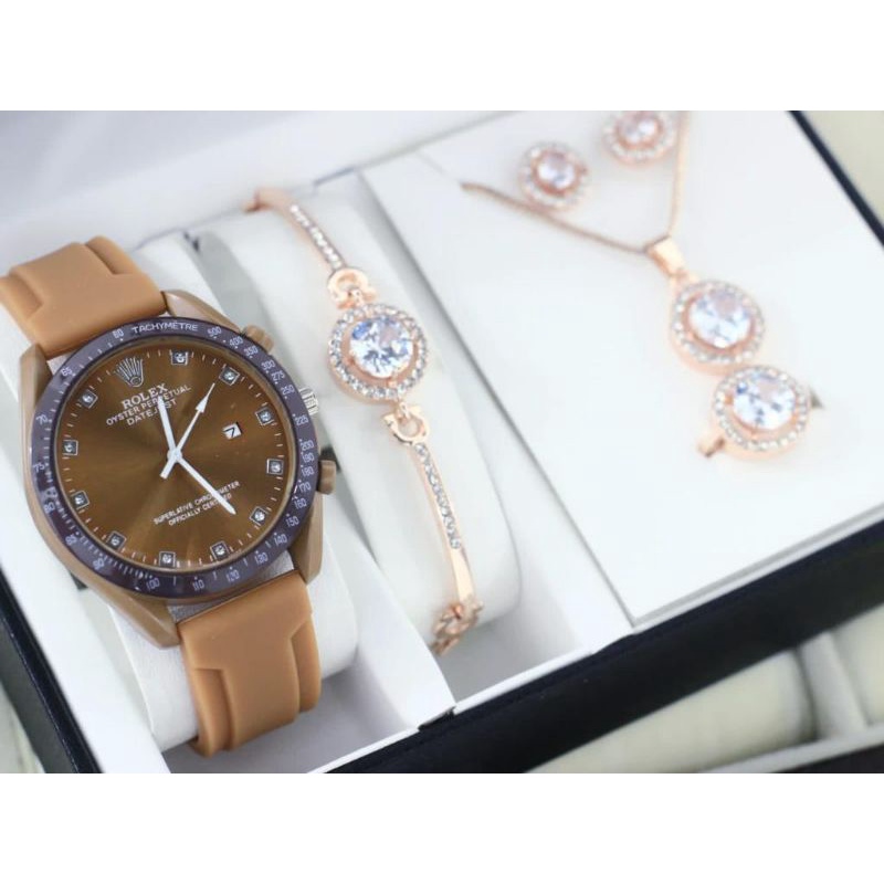 Jam Wanita RoleK Rubber /Jam Tangan Cewek Anti Air Murah