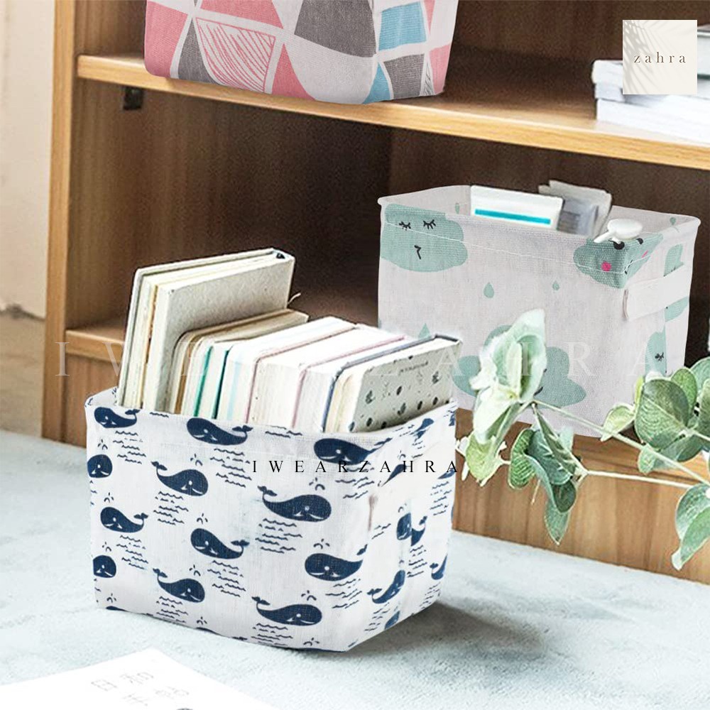 DESKTOP STORAGE BOX - Keranjang Penyimpanan Serbaguna Mini Organizer Buku Make Up Tempat Perlengkapan Rumah Multifungsi