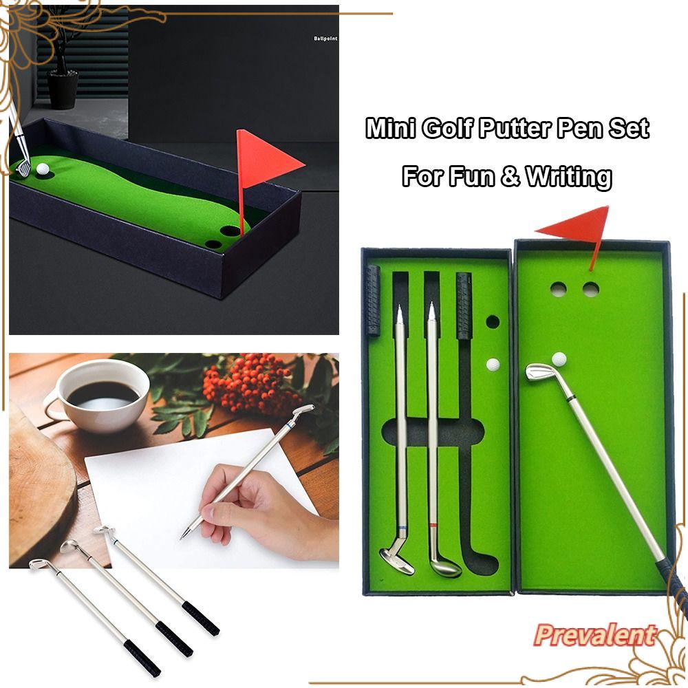 Preva 3PCS/Set Golf Putter Pen Set Alat Tulis Menulis Alat Hadiah Hitam/Merah/Biru Tinta Penandaan Pen Golf Berbentuk Gel Pen