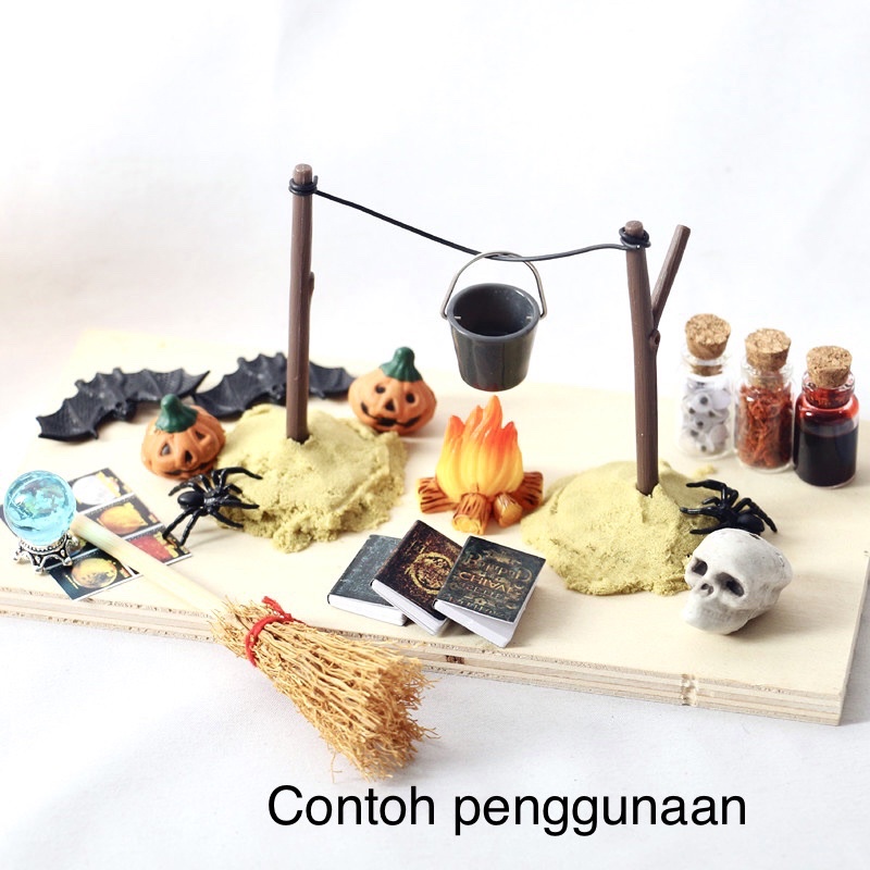 Betterbuys.Co Miniatur Tenda, Api Unggun Utk Bermain Sensory, Topper Cake,Diorama, Terrarium,