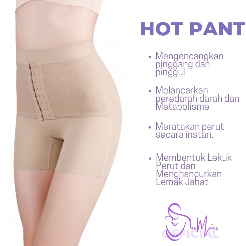 Celana Pelangsing Kancing Pendek Seamless Korset Pengecil Perut Buncit Wanita Jumbo Slim Slimming Sliming Short Pants Pant Fit Body Shape Shaper Shapper Korslet Corset Kroset Pelangsing Pengecil Perut Tubuh Badan Pakayan Pakaian Pekaean Dalam Wanita Jumbo