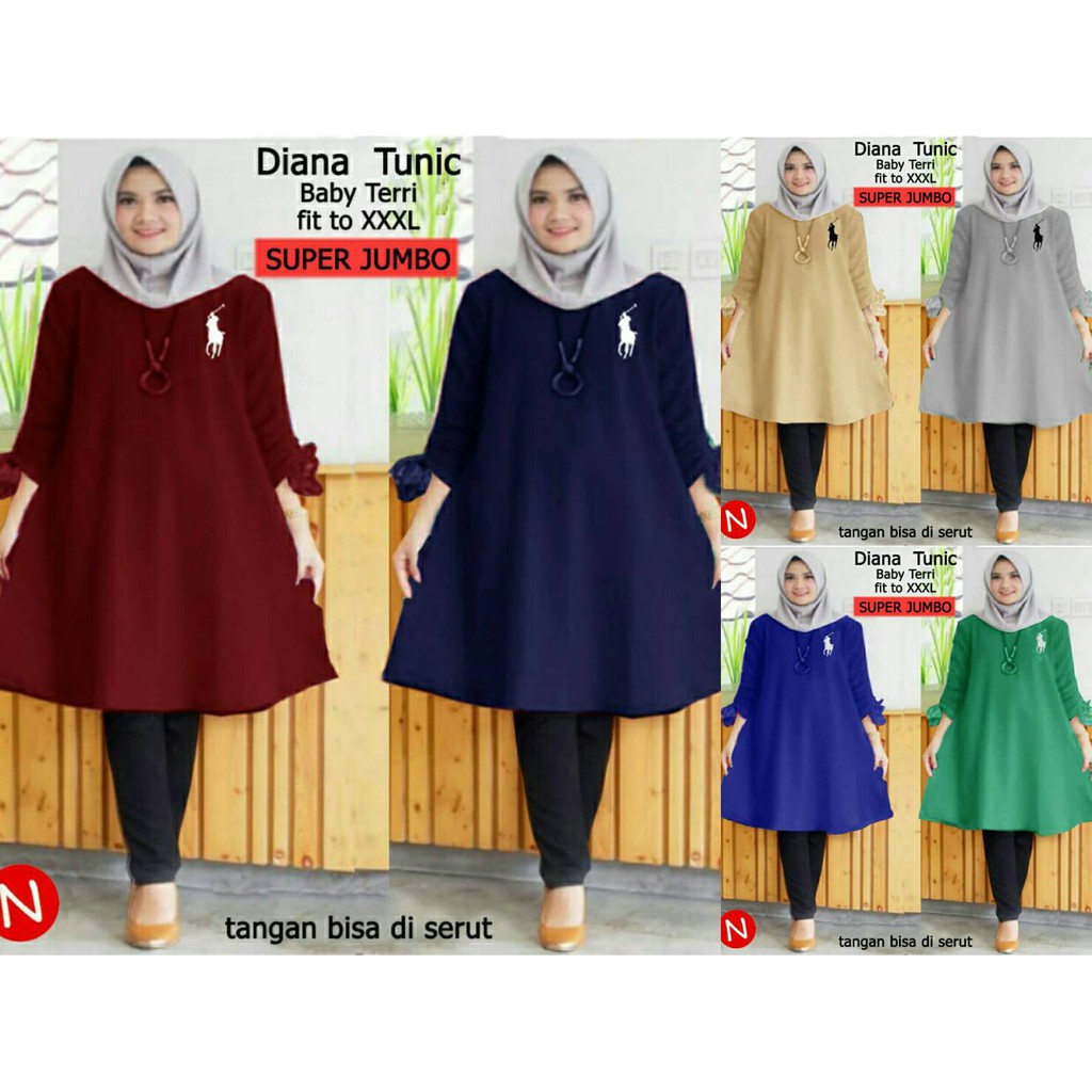 PIK - Tunik Diana Jumbo  XL,XXL, XXXL  / Tunik Wanita Jumbo / Tunik Wanita Murah