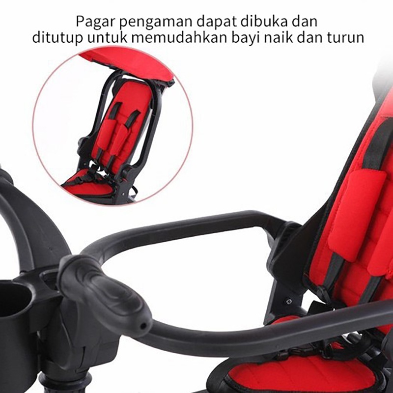 Mmflight Sepeda Roda Tiga Tricycle Stroller Baby Sepeda Anak Lipat