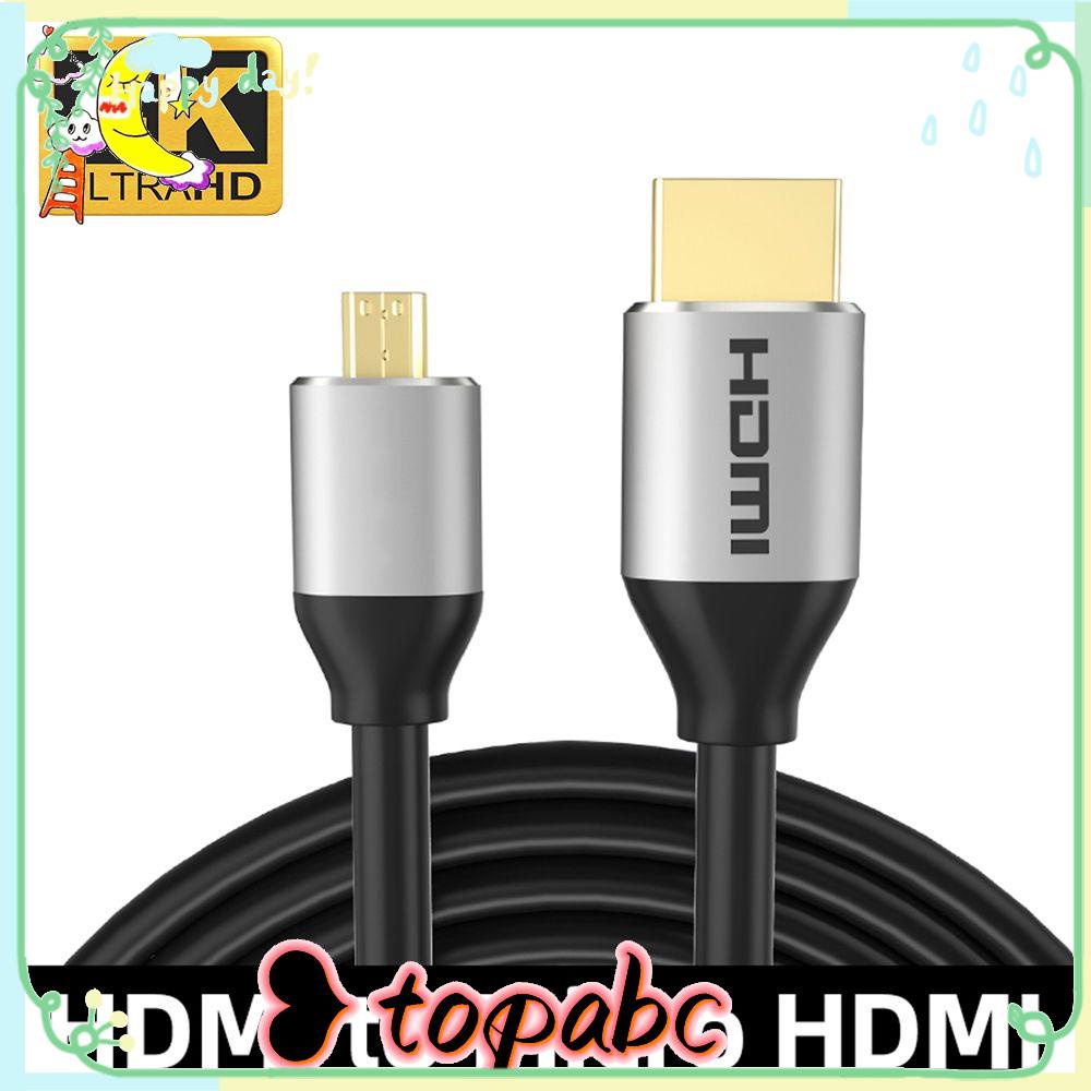 Top Micro HDMI To HDMI Cable Kamera Proyektor Jalur Konversi Lapis Emas 2.0 4K