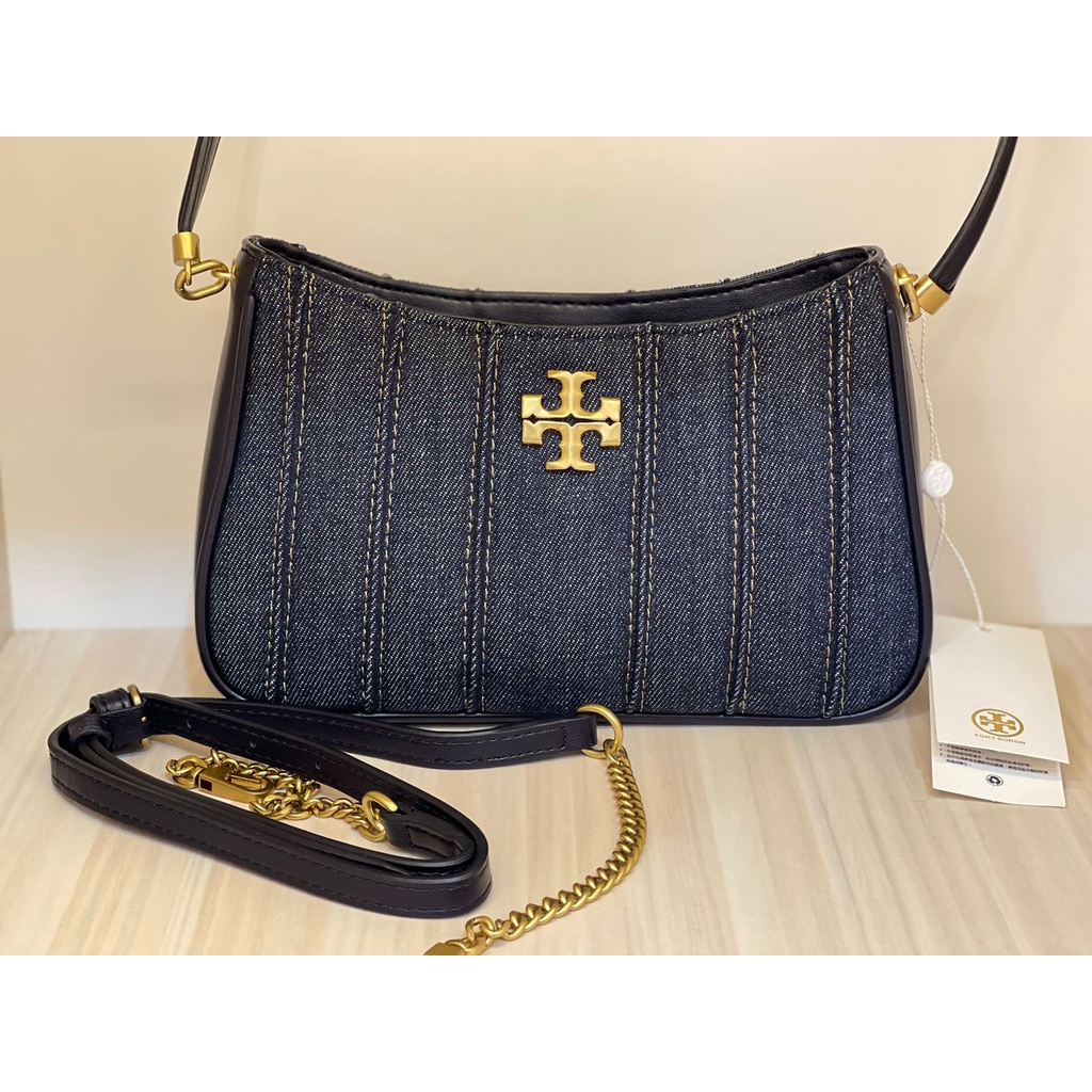 TAS WANITA BRANDED TORY BURCH KIRA MINI DENIM SHOULDER BAG