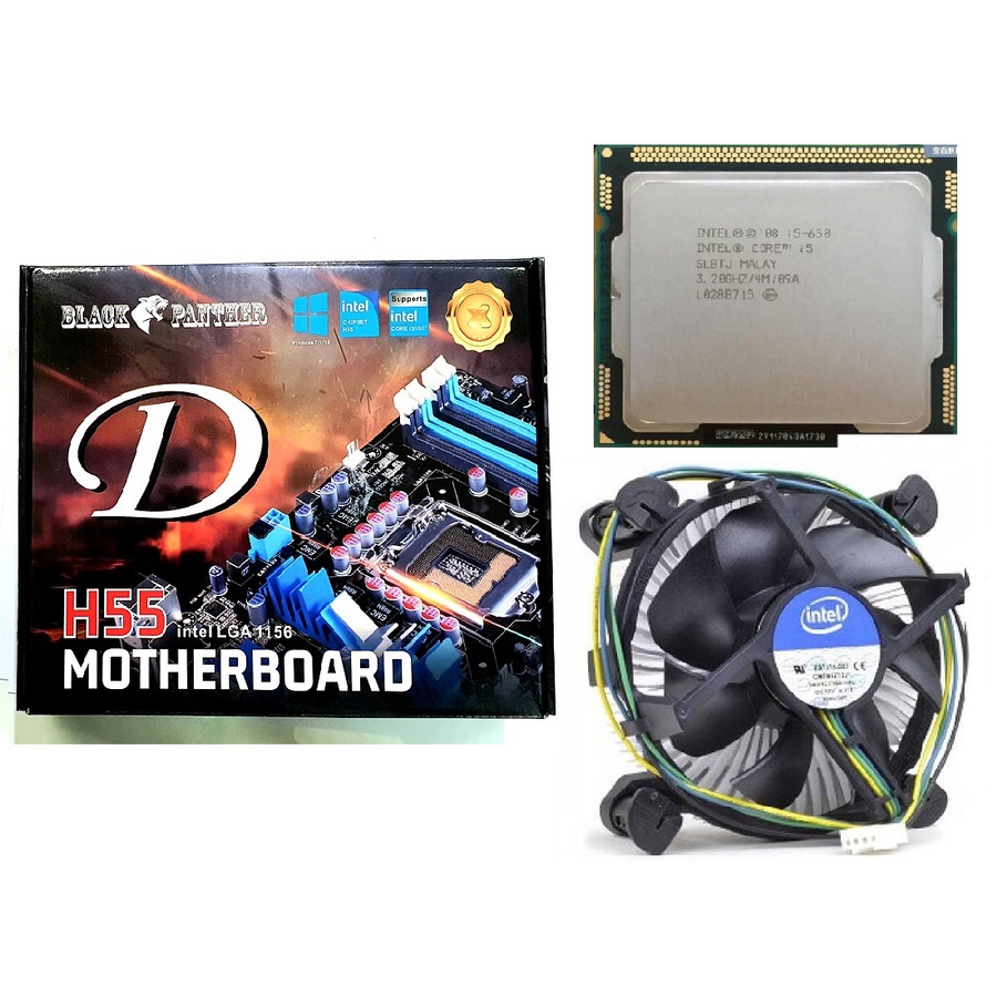 PAKET MOBO H55 &amp; Intel Core i5 650