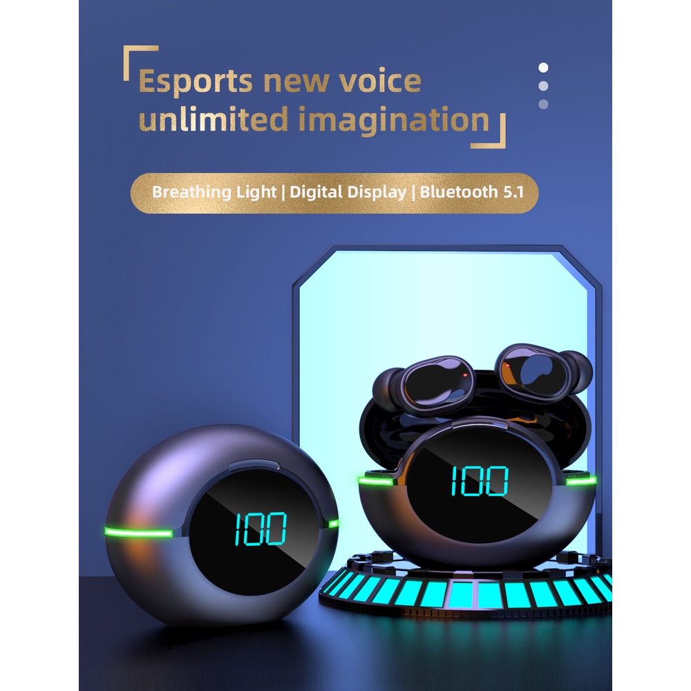 （COD)Stereo Wireless Earbud Bluetooth 5.1 TWS Y80 Digital Display Headset