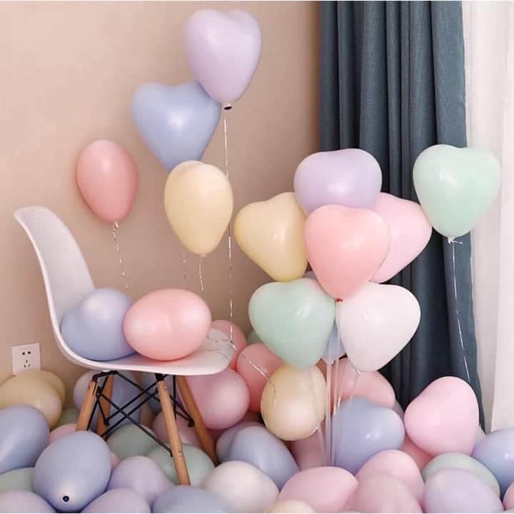 Balon Hati Warna Pastel Heart Shape Balloon Dekorasi Pesta Party Decoration Pernyataan Cinta Festival