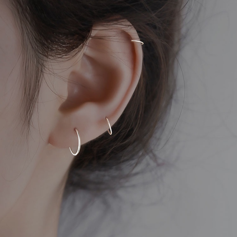 Kami Bunga Minimalis s925 Perak Tindik Tulang Rawan Hoop Earrings Untuk Wanita Perempuan Hypoallergenic Anting Bulat Punk Bibir Hidung Cincin Perhiasan