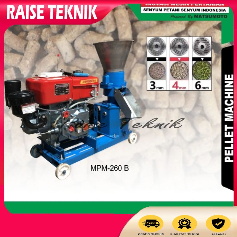 MESIN CETAK PELET PAKAN MAHKOTA MPM-260B / CETAK PELET TANPA MESIN