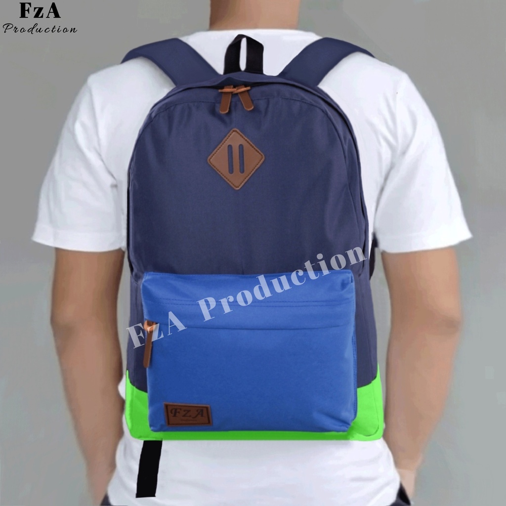 Tas Ransel  Punggung Distro Casual Pria Wanita / Tas Ransel Laptop Original FzA FREE Tas Waistbag Trendy