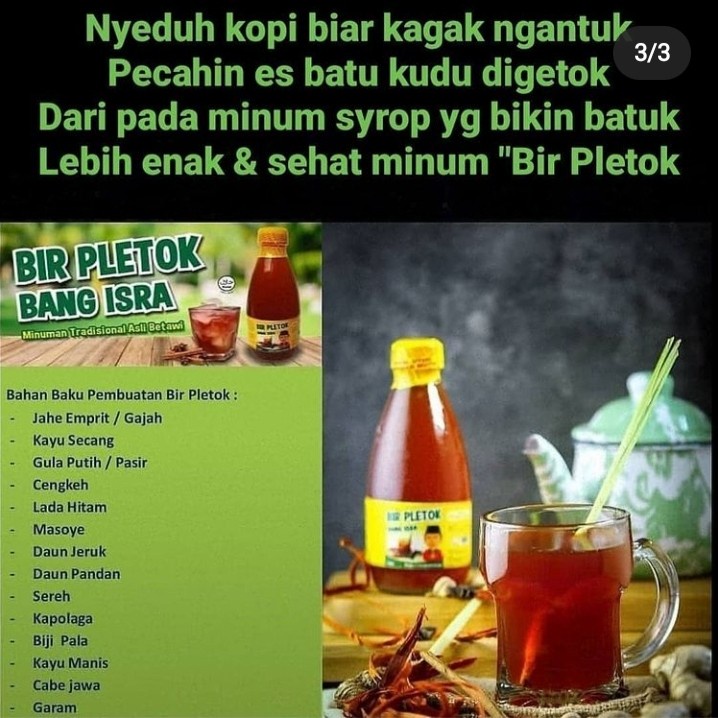 Bir Pletok Dapoer Mpok Memey khas Betawi  250ML &amp; 600ML( Non Alkohol )