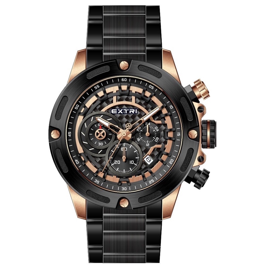 Jam Tangan Pria EXTRI Watch Original X6052 Chronograph Aktif ontainer Box FIFA WORLD CUP 2022 QATAR 974 STADIUM