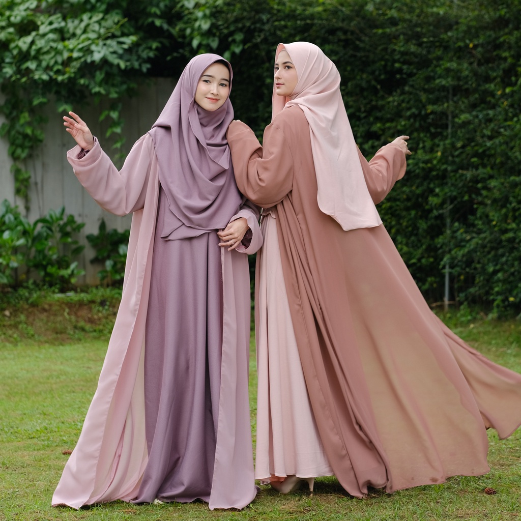 ABAYA SET OUTER BY RISALAH | ABAYA TURKI | LONG OUTER